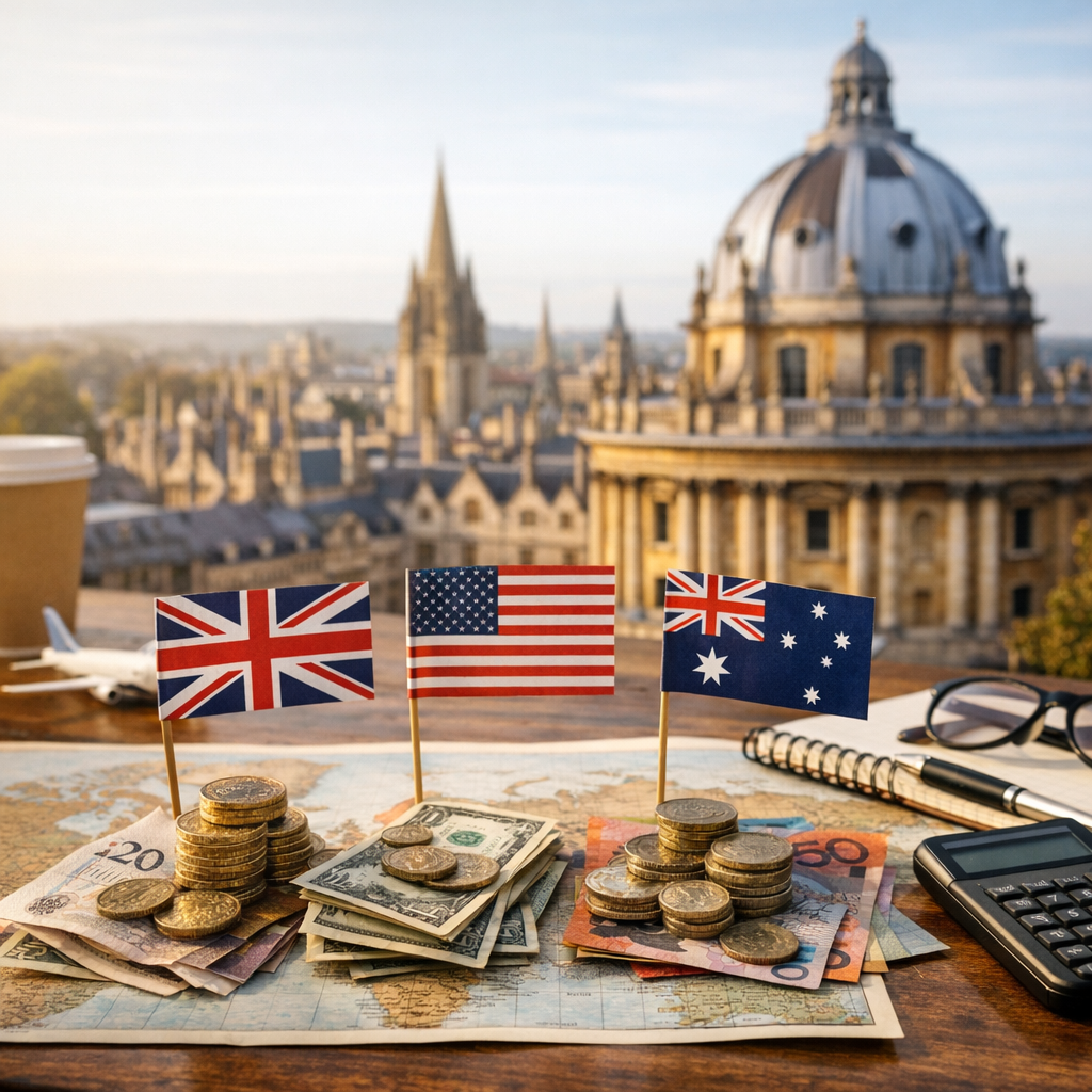 Royaume-Uni, États-Unis, Australie : situer Oxford dans un budget d'études à l'étranger